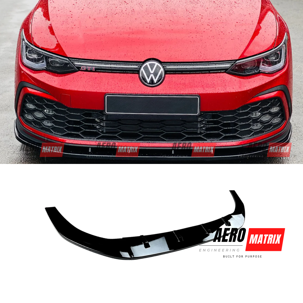 Volkswagen Golf MK8.5 GTI / R-Line AME V1 Front Lip Gloss Black
