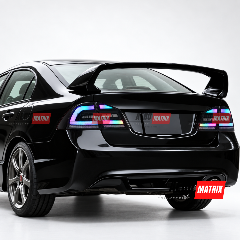 Honda Civic FD1 FD2 2006–2011 Smoke Black RGB Sequential Tail Lights