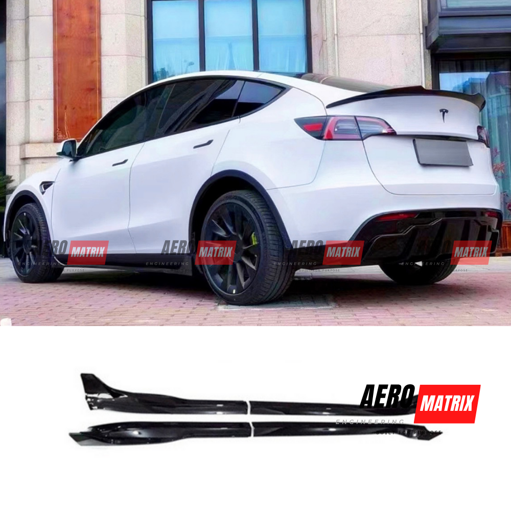 Tesla Model Y 2022–2024 Side Skirting (Carbon Fibre Gloss)