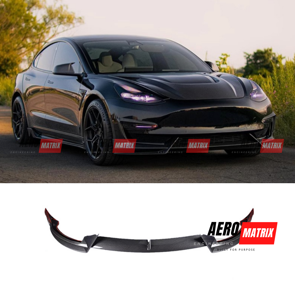 Tesla Model 3 2019–2023 Front Lip (Gloss Black)