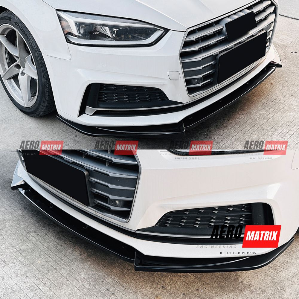 Audi A5 F5 S Line S5 2017–2020 Pre-Facelift Front Lip (Gloss Black)