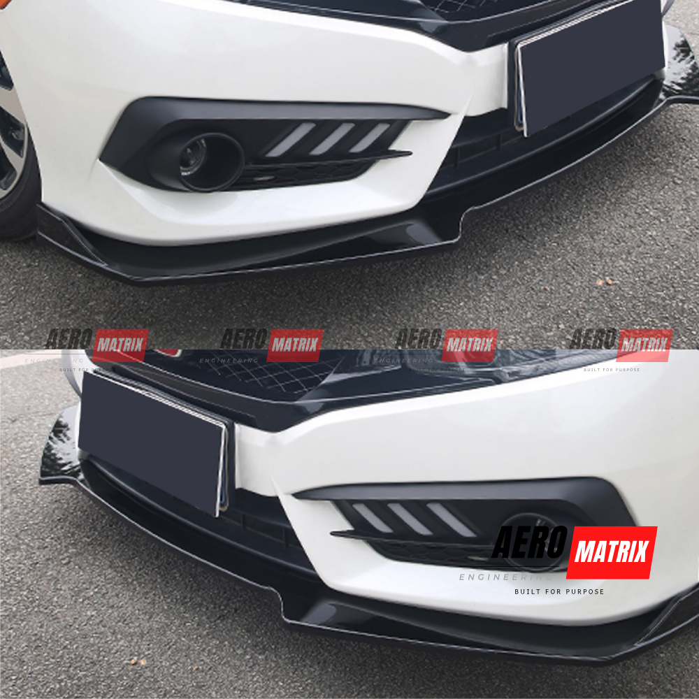 Honda Civic FK7 2017–2021 AME V2 Front Lip (Gloss Black)