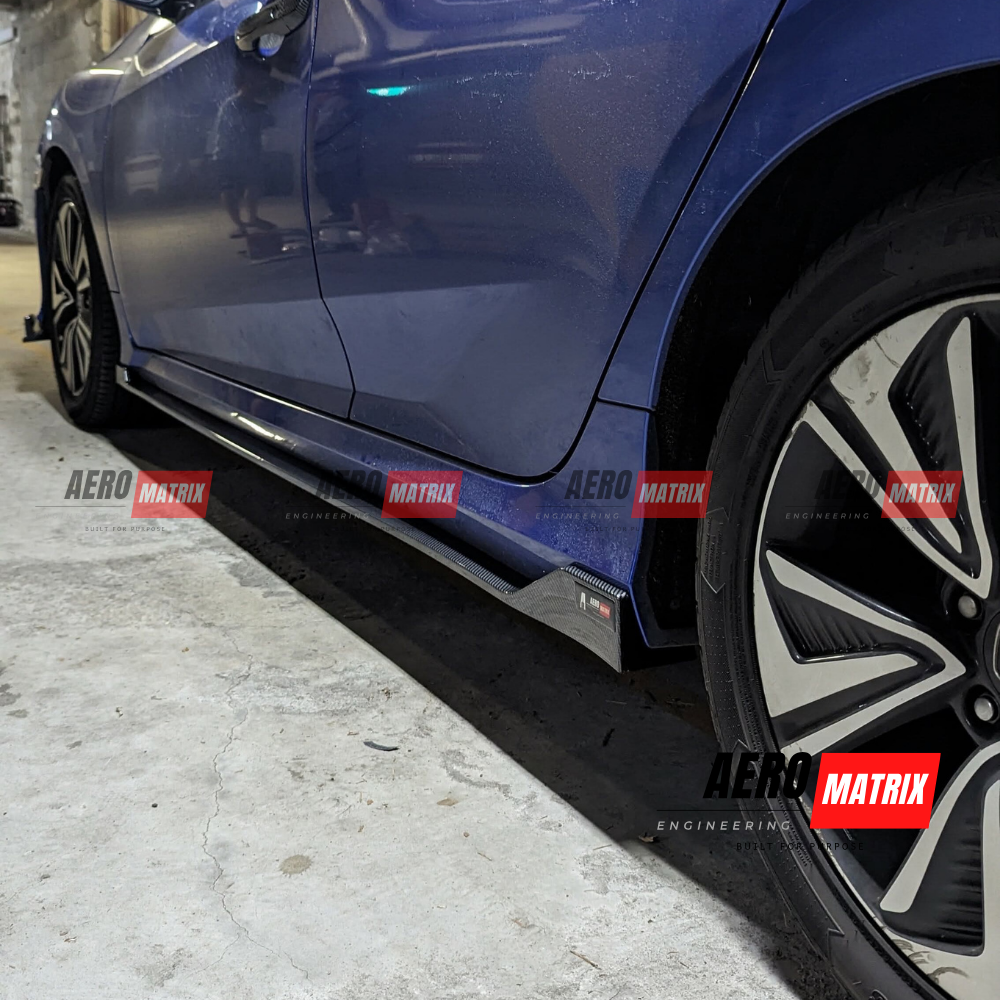Honda Civic FK7 2017–2021 AME V1 Side Skirting (Carbon Fibre Gloss)