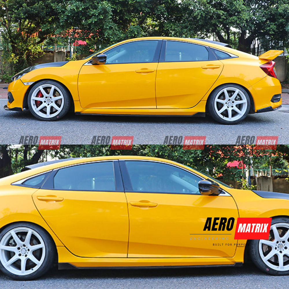 Honda Civic FK7 2017–2021 AME V1 Side Skirting (Gloss Black)