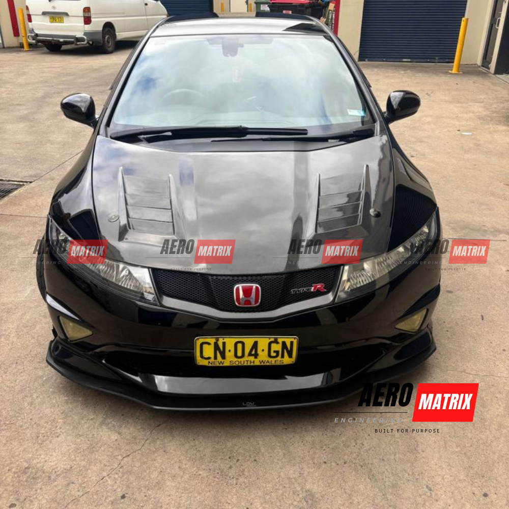 Honda Civic FN2 Type R 2007–2011 J's Racing Style Bonnet (Carbon Fibre)