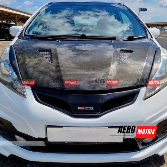 Honda Jazz GE 2008–2013 Mugen V3 Spec Style Bonnet (Carbon Fibre)