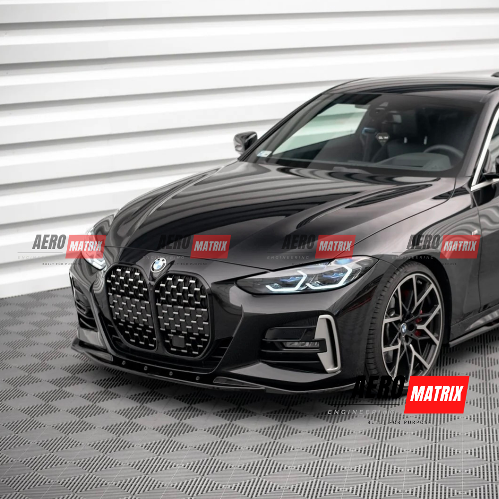 BMW 4 M-Pack / M440i G22 / G23 / G22 Facelift / G23 Facelift 2020–2024 Front Lip (Gloss Black)