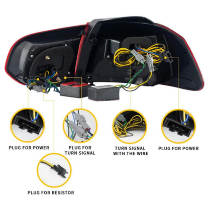 VLAND LED Tail Lights for Volkswagen Golf Mk6 2008–2012 with Sequential Indicators
