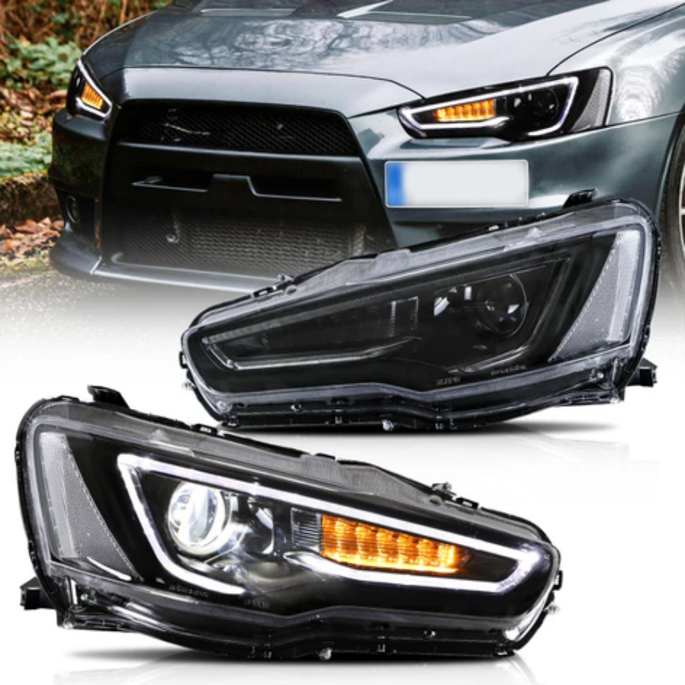 VLAND LED Projector Headlights for Mitsubishi Lancer / EVO X 2008–2017 with Sequential Indicators