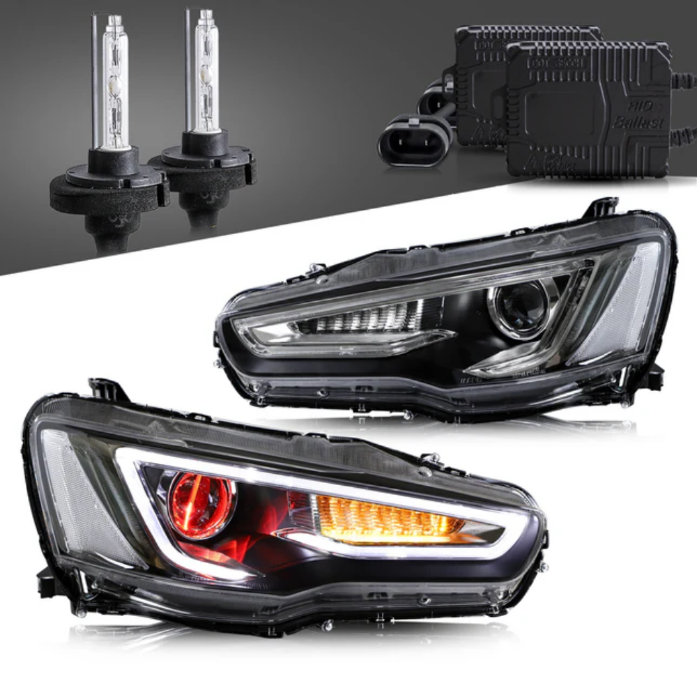 VLAND LED Projector Headlights for Mitsubishi Lancer / EVO X 2008–2017 with Sequential Indicators
