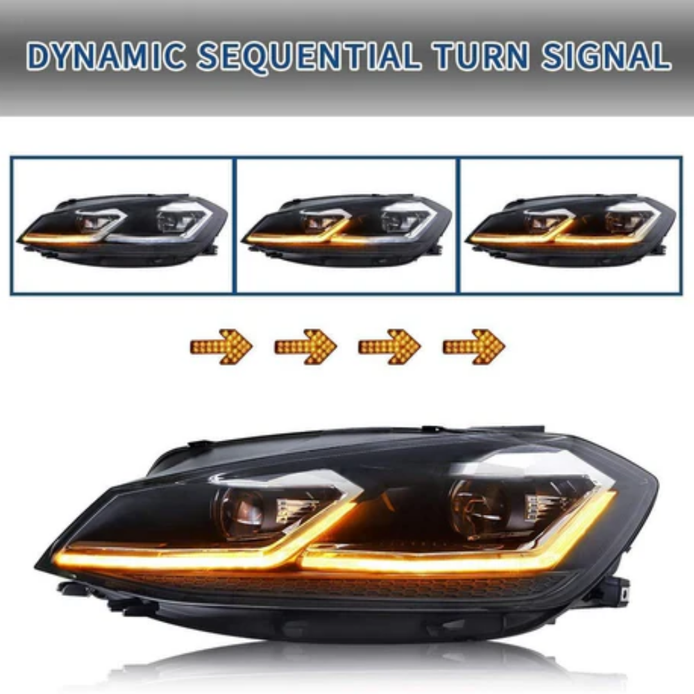 VLAND Full LED Headlights for Volkswagen Golf Mk7.5 2017–2020