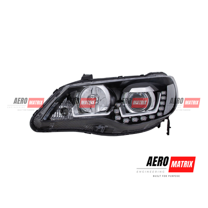 Honda Civic FD1 FD2 2006–2011 Black Projector Headlights with Sequential LED DRL