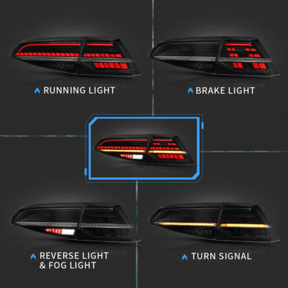 VLAND LED Tail Lights for Volkswagen Golf Mk7 & Mk7.5 2013–2020