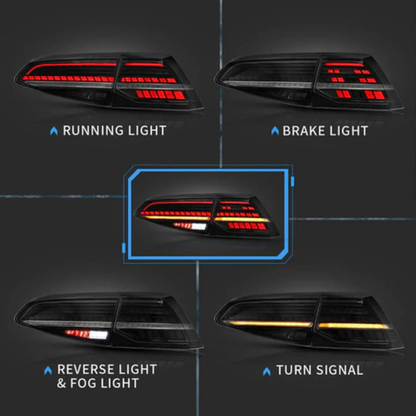 VLAND LED Tail Lights for Volkswagen Golf Mk7 & Mk7.5 2013–2020