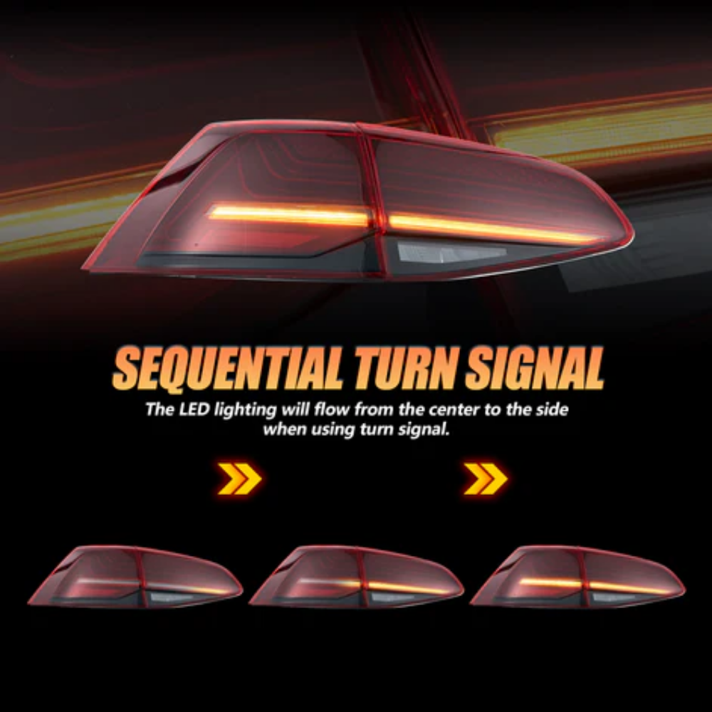 VLAND LED Tail Lights for Volkswagen Golf Mk7 & Mk7.5 Hatchback 2013–2020