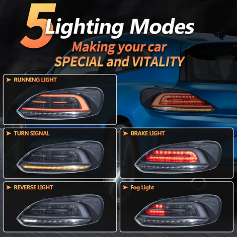 VLAND LED Tail Lights for Volkswagen Scirocco (3rd Gen) 2008–2016