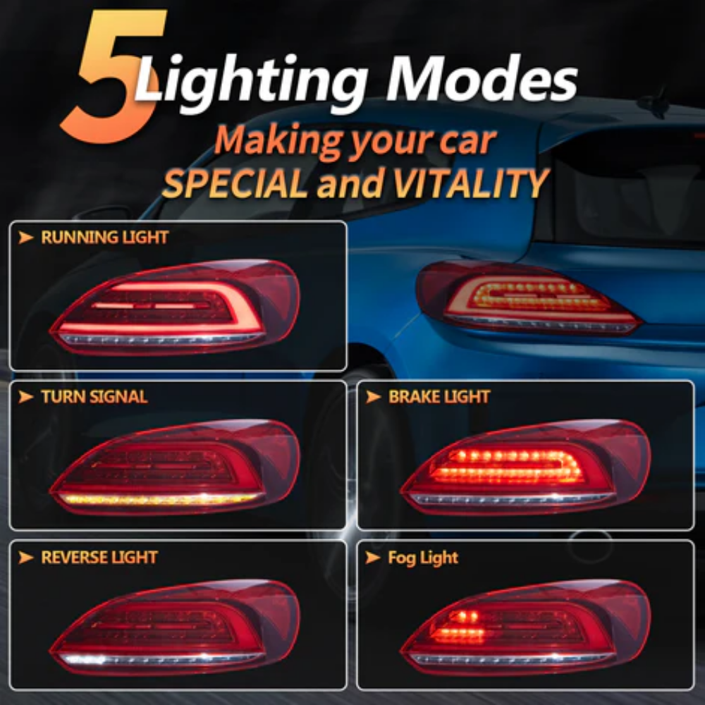 VLAND LED Tail Lights for Volkswagen Scirocco (3rd Gen) 2008–2016