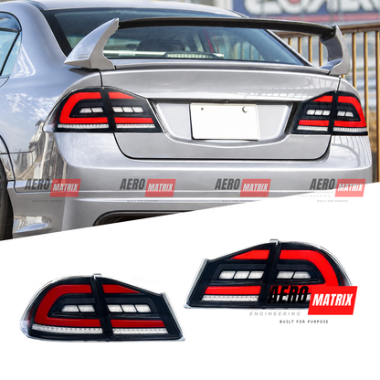 Honda Civic FD1 FD2 2006–2011 Smoke Red LED Sequential Tail Lights