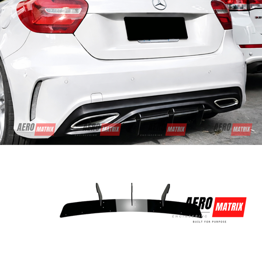 Mercedes-Benz A Class W176 AMG Line 2016–2018 Rear Diffuser (Gloss Black)