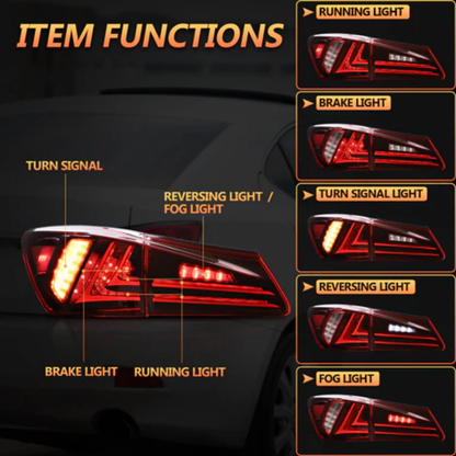 VLAND Full LED Tail Lights for Lexus IS250, IS350, IS F, IS300, IS220d & IS200d 2006–2013