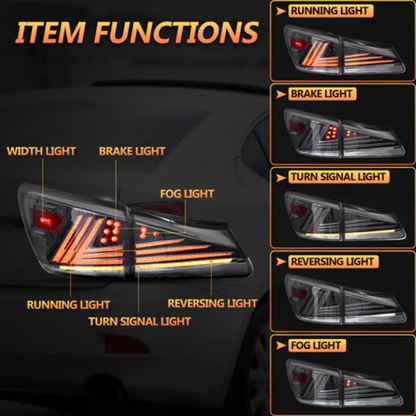 VLAND LED Tail Lights for Lexus IS250, IS350, IS F, IS300, IS220d & IS200d 2006–2013