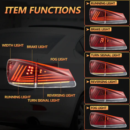 VLAND LED Tail Lights for Lexus IS250, IS350, IS F, IS300, IS220d & IS200d 2006–2013