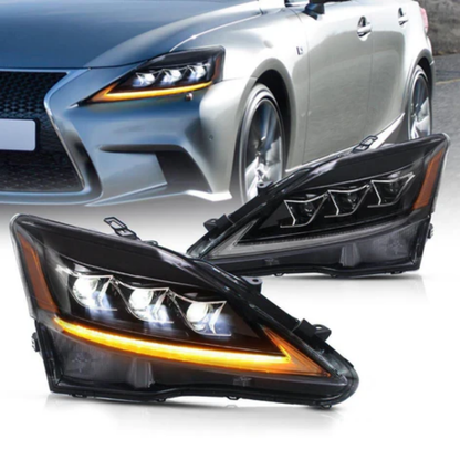VLAND Full LED Headlights for Lexus IS250, IS350 & IS F (XE20) Sedan 2006–2013 with Sequential Turn Signals