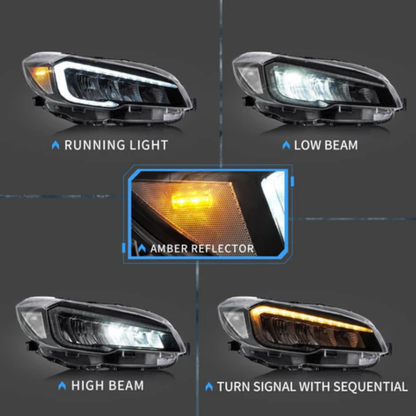 VLAND Full LED Reflection Bowl Headlights for Subaru WRX & WRX STI 2015–2021