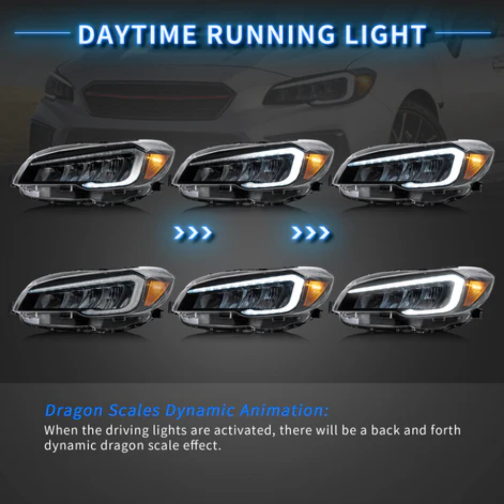 VLAND Full LED Reflection Bowl Headlights for Subaru WRX & WRX STI 2015–2021