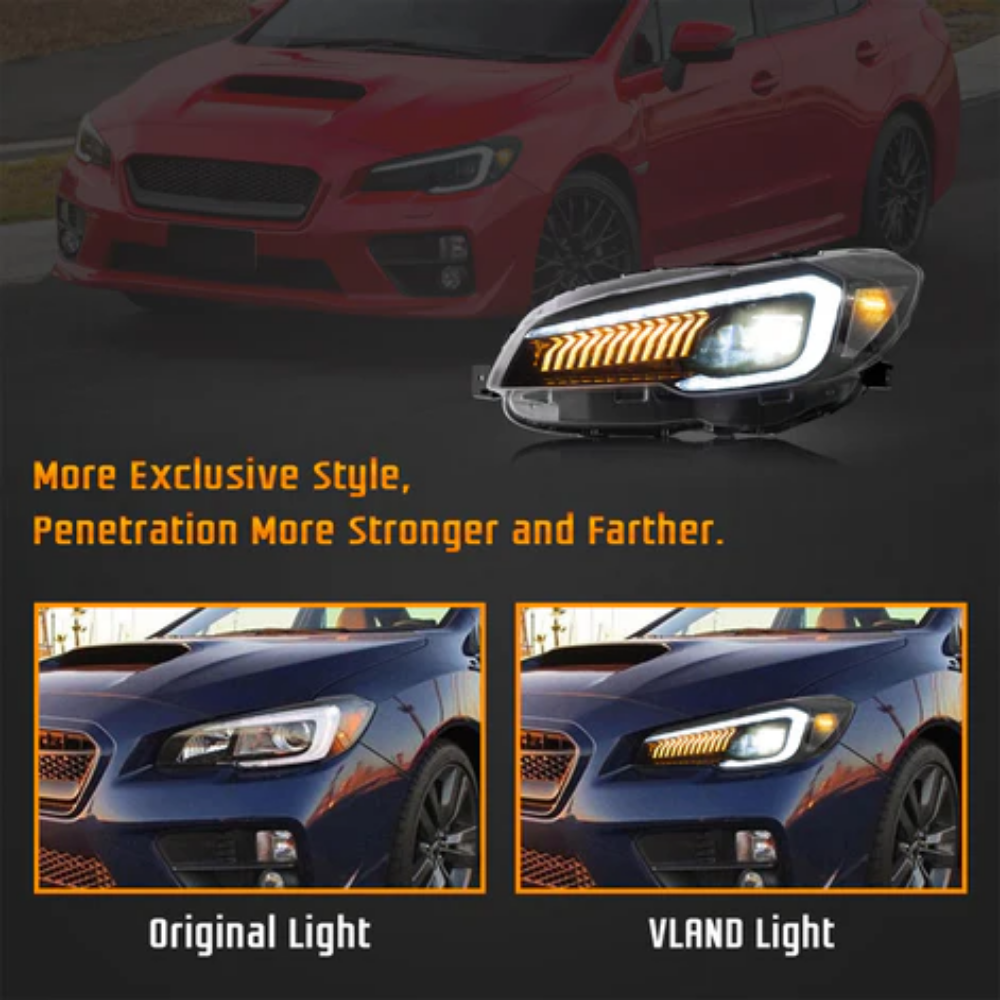 VLAND LED Dual Beam Projector Headlights for Subaru WRX 2015–2021