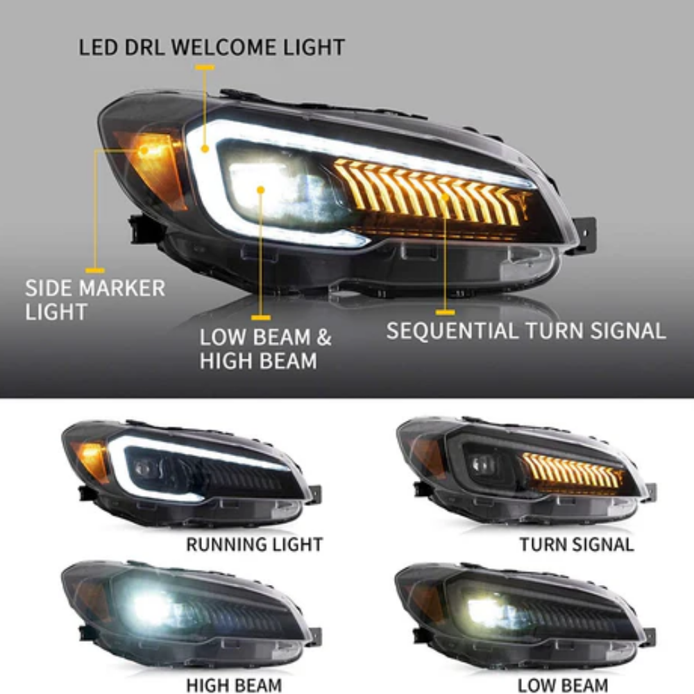 VLAND LED Dual Beam Projector Headlights for Subaru WRX 2015–2021