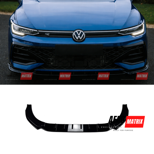 Volkswagen Golf MK8.5 GTI / R-Line AME V2 Front Lip Gloss Black