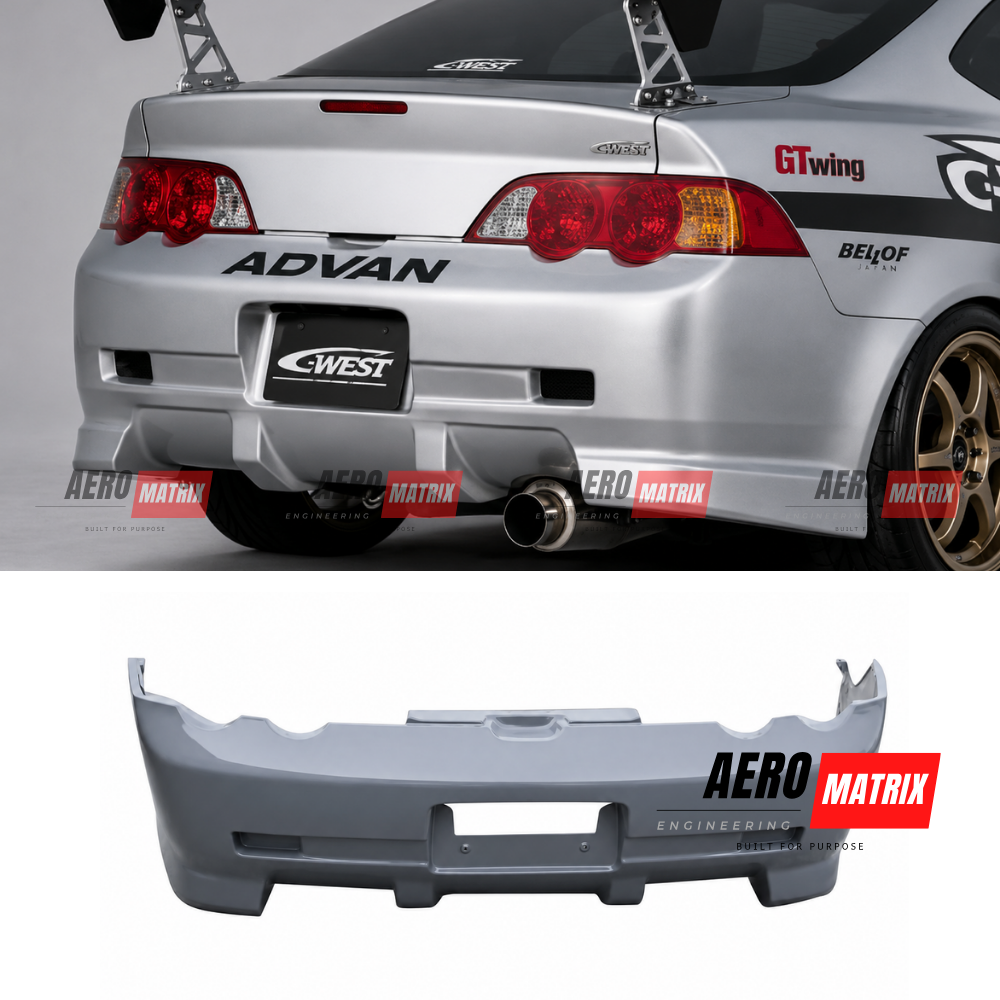 Honda Integra DC5 2002–2006 C West Style Rear Bumper Rear Bumper (Fibre Glass)