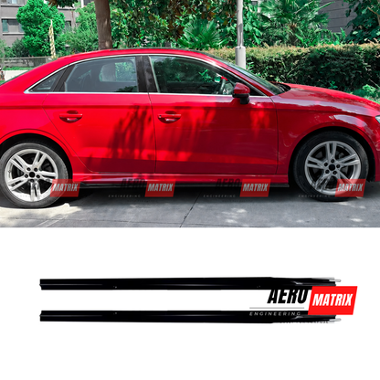 Audi A3 8V 2013–2020 Sedan Side Skirting (Gloss Black)