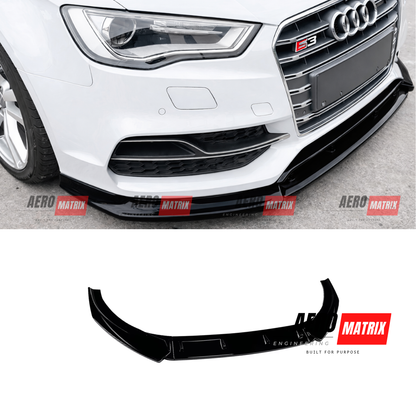 Audi S-Line S3 8V 2013–2016 Pre-Facelift Sedan Front Lip (Gloss Black)