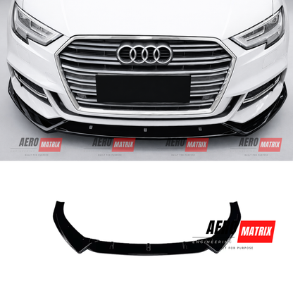 Audi A3 8V 2013–2016 Pre-Facelift Sedan Front Lip (Gloss Black)
