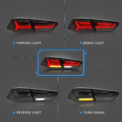 VLAND LED Tail Lights for Mitsubishi Lancer / EVO X 2008–2017 with Sequential Indicators V1
