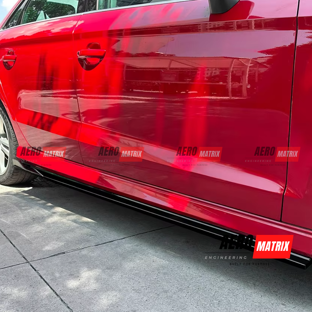 Audi A3 8V 2013–2020 Sedan Side Skirting (Gloss Black)