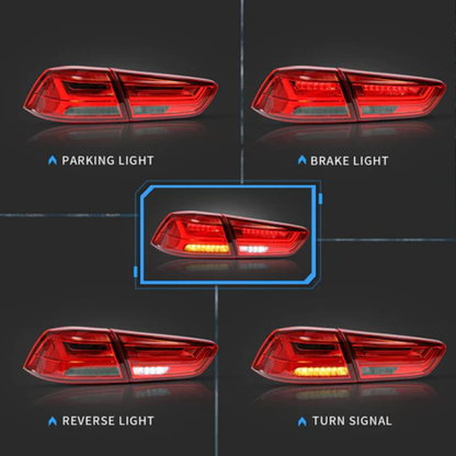 VLAND LED Tail Lights for Mitsubishi Lancer / EVO X 2008–2017 with Sequential Indicators V1