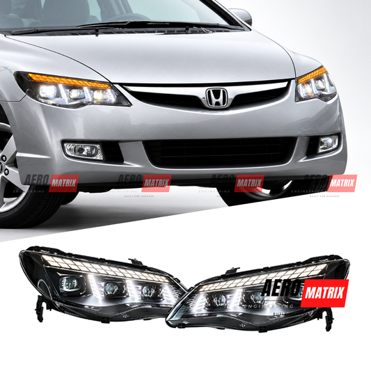 Honda Civic FD1 FD2 2006–2011 Tri-LED Projector Dynamic Headlights