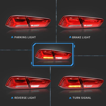 VLAND LED Tail Lights for Mitsubishi Lancer / EVO X 2008–2017 with Sequential Indicators V1