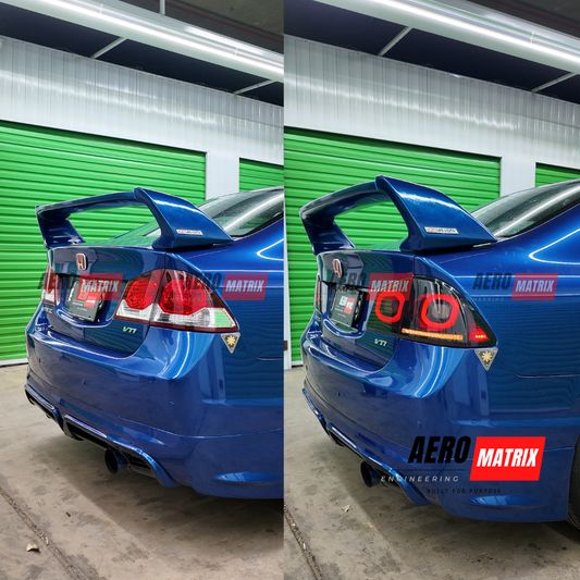Honda Civic 8th Gen FD 2006–2011 Smoke Black LED Sequential Tail Lights
