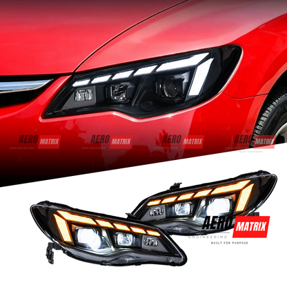 Honda Civic FD1 FD2 2006–2011 RGB Tri-LED Projector Dynamic Headlights