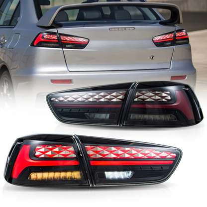 VLAND LED Tail Lights for Mitsubishi Lancer / EVO X 2008–2017 with Welcome Lights V2