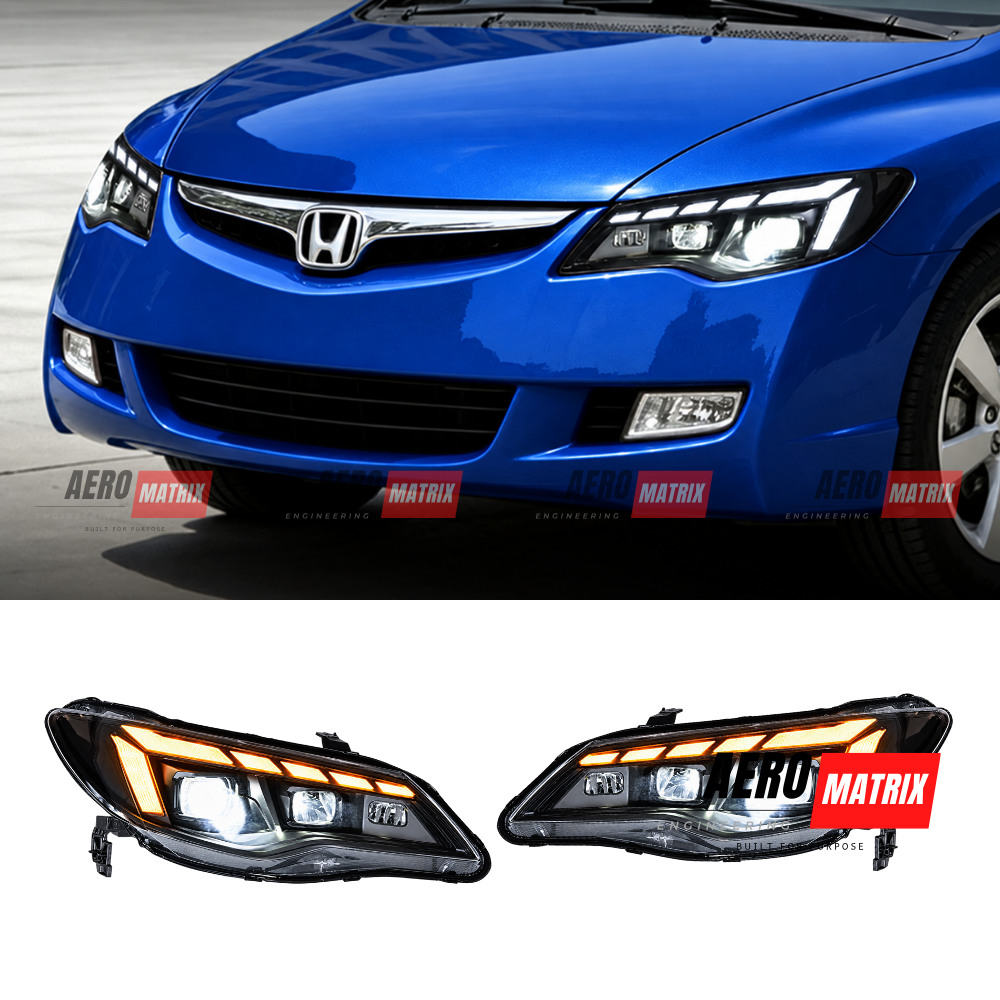 Honda Civic FD1 FD2 2006–2011 RGB Tri-LED Projector Dynamic Headlights