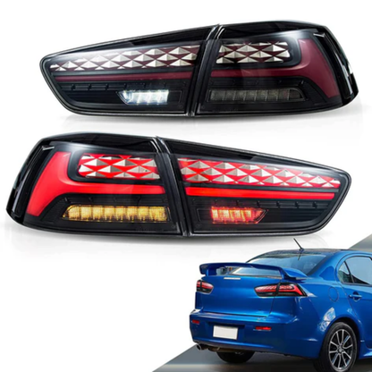 VLAND LED Tail Lights for Mitsubishi Lancer / EVO X 2008–2017 with Welcome Lights V2