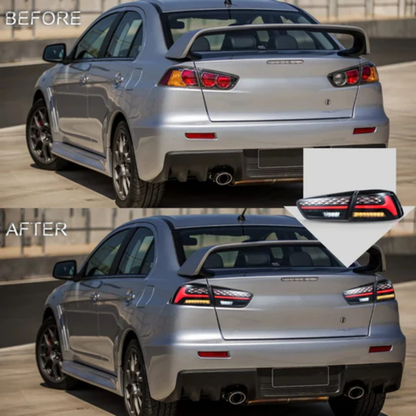 VLAND LED Tail Lights for Mitsubishi Lancer / EVO X 2008–2017 with Welcome Lights V2