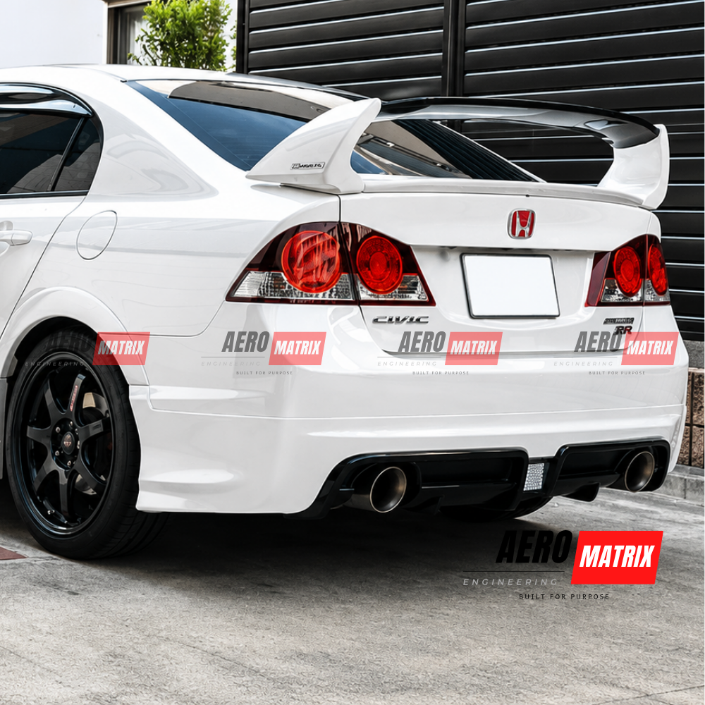 Honda Civic FD 2006–2011 Mugen RR Style Dual Exhaust Rear Lip (ABS Plastic)
