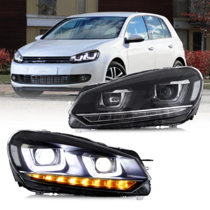VLAND LED Headlights for Volkswagen Golf Mk6 2008–2012 with Sequential Indicators
