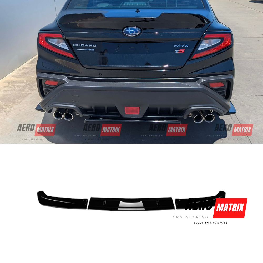 Subaru WRX VB Rear Diffuser and Rear Splats Pack Gloss Black 2022+
